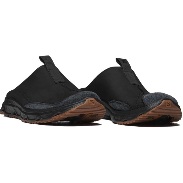 Black Salomon Rx Leather Advanced Men's Slides | PH 80157T